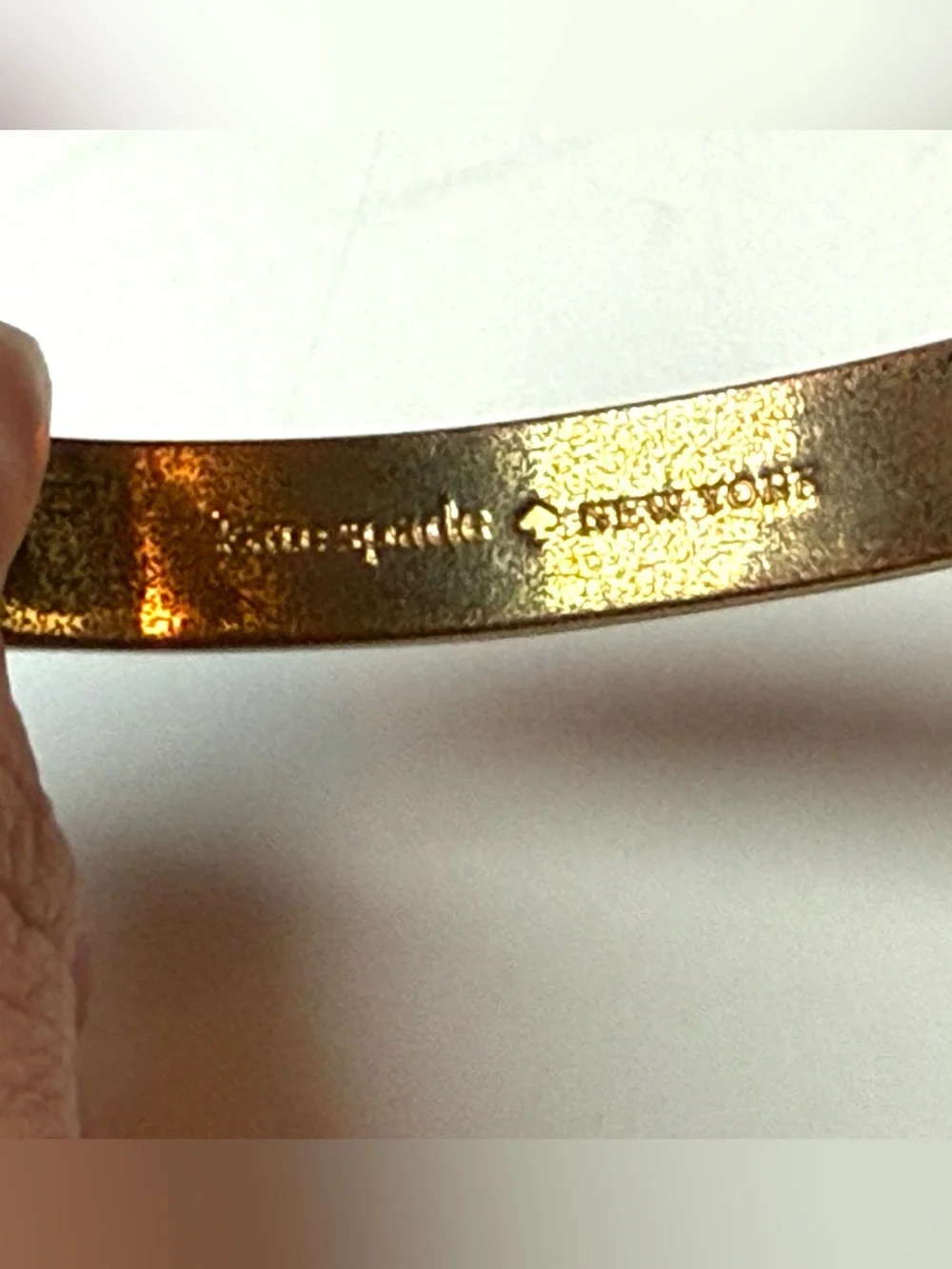 kate spade Gold and Black Heart Cutout Enamel Bangle Bracelet - Picture 5 of 7